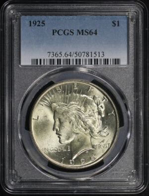 Obverse of this 1925 Peace Dollar PCGS MS-64
