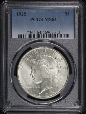 Obverse of this 1925 Peace Dollar PCGS MS-64