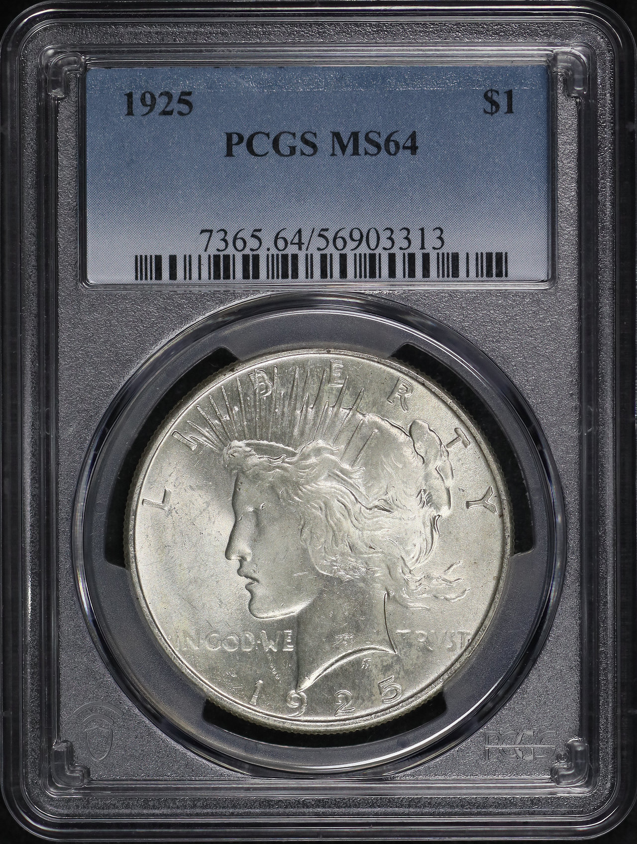 Obverse of this 1925 Peace Dollar PCGS MS-64