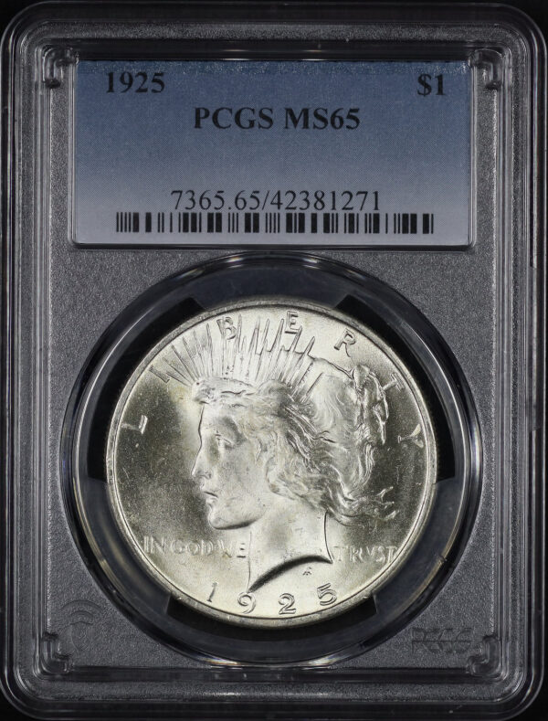 Obverse of this 1925 Peace Dollar PCGS MS-65