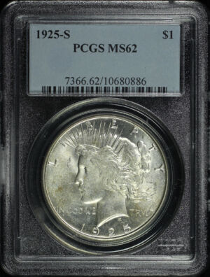 Obverse of this 1925-S Peace Dollar PCGS MS-62