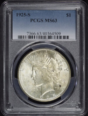 Obverse of this 1925-S Peace Dollar PCGS MS-63