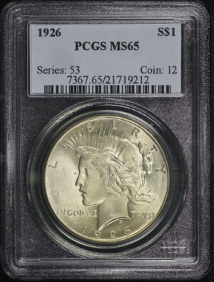 Obverse of this 1926 Peace Dollar PCGS MS-65
