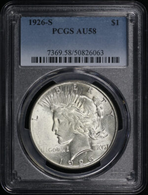 Obverse of this 1926-S Peace Dollar PCGS AU-58