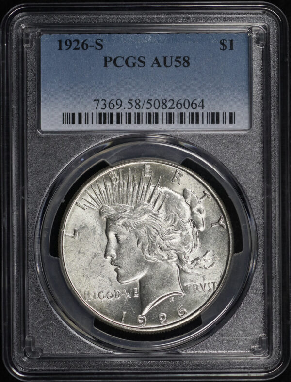 Obverse of this 1926-S Peace Dollar PCGS AU-58