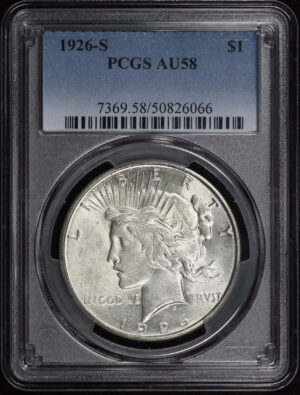 Obverse of this 1926-S Peace Dollar PCGS AU-58