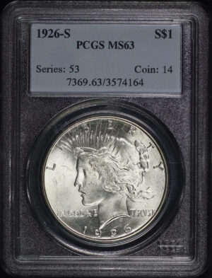 Obverse of this 1926-S Peace Dollar PCGS MS-63