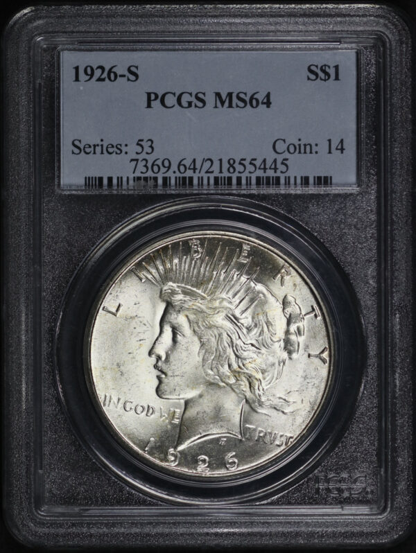 Obverse of this 1926-S Peace Dollar PCGS MS-64