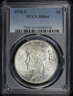 Obverse of this 1926-S Peace Dollar PCGS MS-64