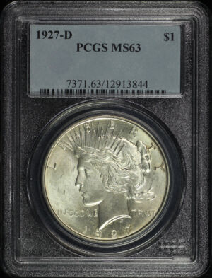 Obverse of this 1927-D Peace Dollar PCGS MS-63