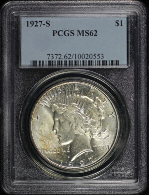 Obverse of this 1927-S Peace Dollar PCGS MS-62