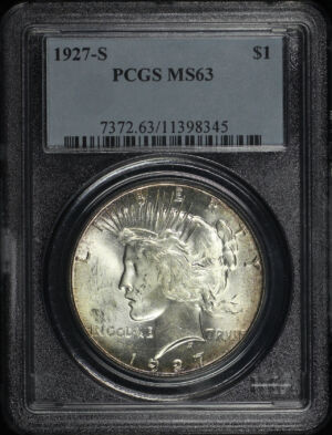 Obverse of this 1927-S Peace Dollar PCGS MS-63