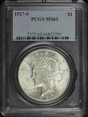 Obverse of this 1927-S Peace Dollar PCGS MS-63