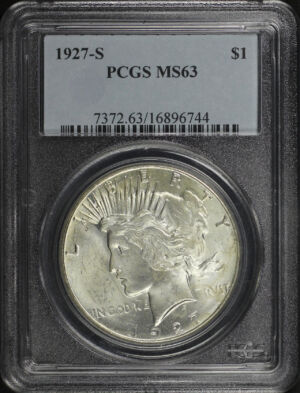 Obverse of this 1927-S Peace Dollar PCGS MS-63