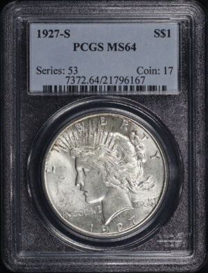 Obverse of this 1927-S Peace Dollar PCGS MS-64