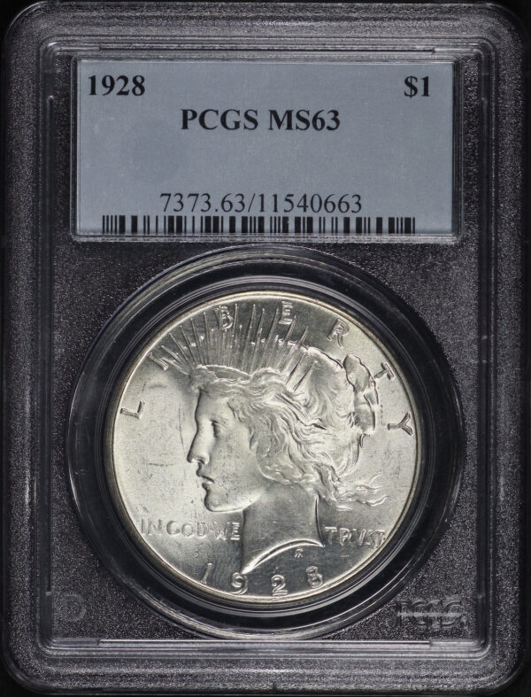 Obverse of this 1928 Peace Dollar PCGS MS-63