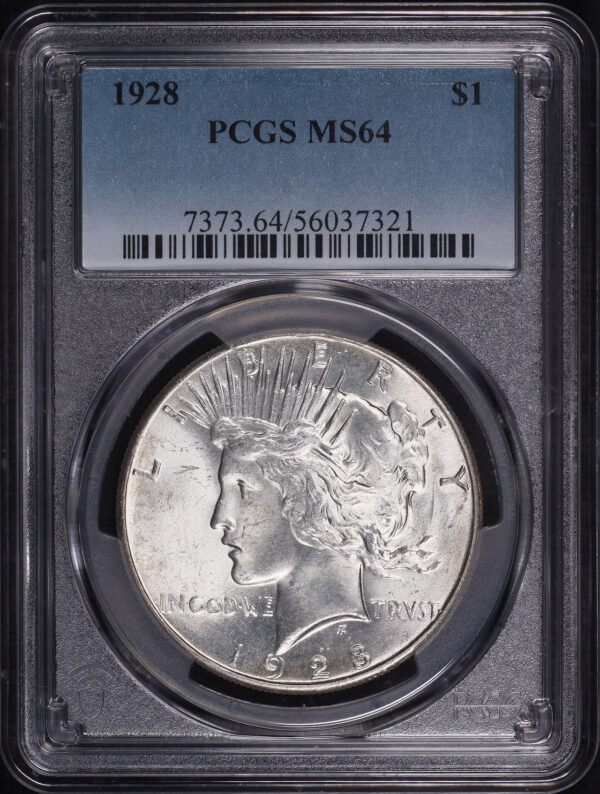 Obverse of this 1928 Peace Dollar PCGS MS-64