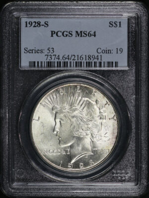 Obverse of this 1928-S Peace Dollar PCGS MS-64