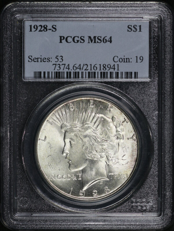 Obverse of this 1928-S Peace Dollar PCGS MS-64