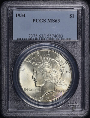 Obverse of this 1934 Peace Dollar PCGS MS-63