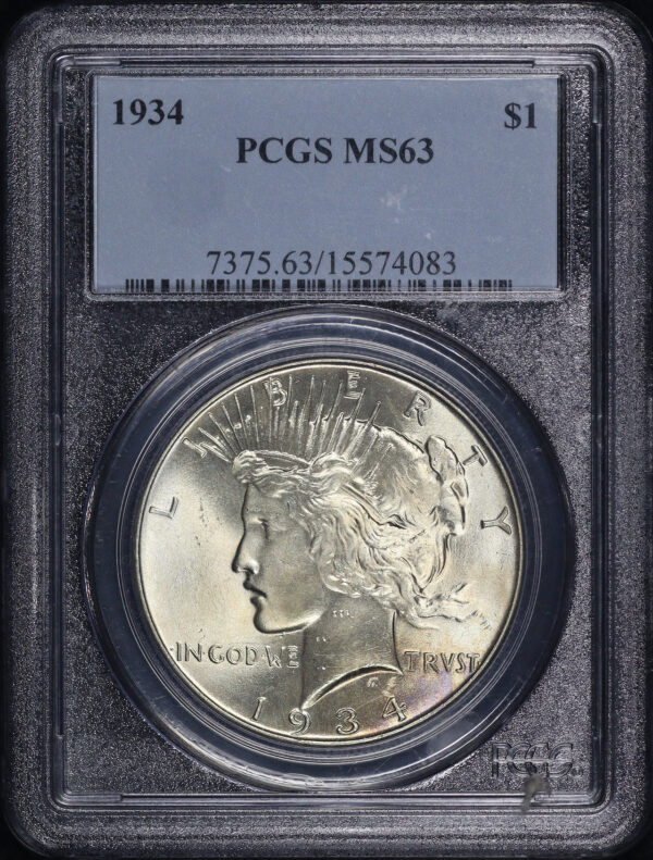 Obverse of this 1934 Peace Dollar PCGS MS-63