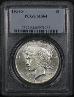 Obverse of this 1934-S Peace Dollar PCGS MS-64