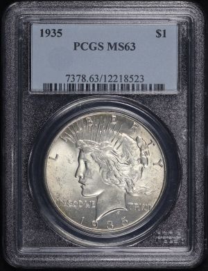 Obverse of this 1935 Peace Dollar PCGS MS-63