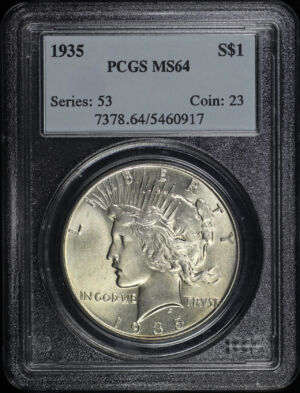 Obverse of this 1935 Peace Dollar PCGS MS-64