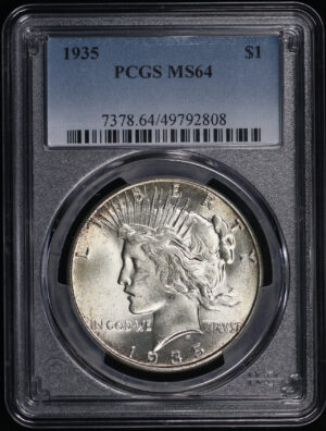 Obverse of this 1935 Peace Dollar PCGS MS-64