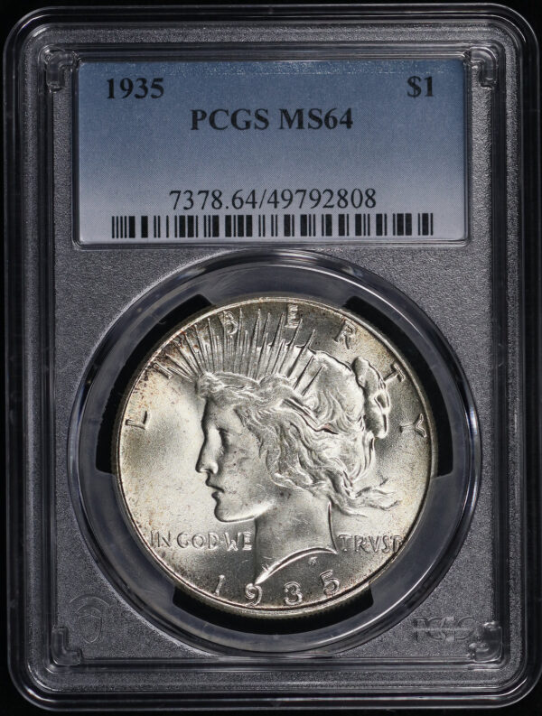 Obverse of this 1935 Peace Dollar PCGS MS-64