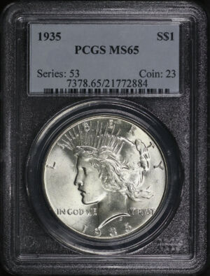 Obverse of this 1935 Peace Dollar PCGS MS-65
