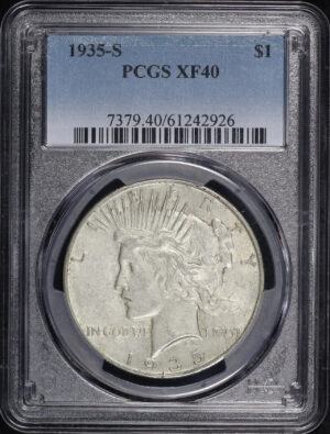 Obverse of this 1935-S Peace Dollar PCGS XF-40