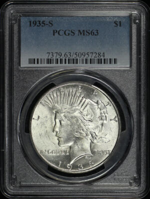 Obverse of this 1935-S Peace Dollar PCGS MS-63