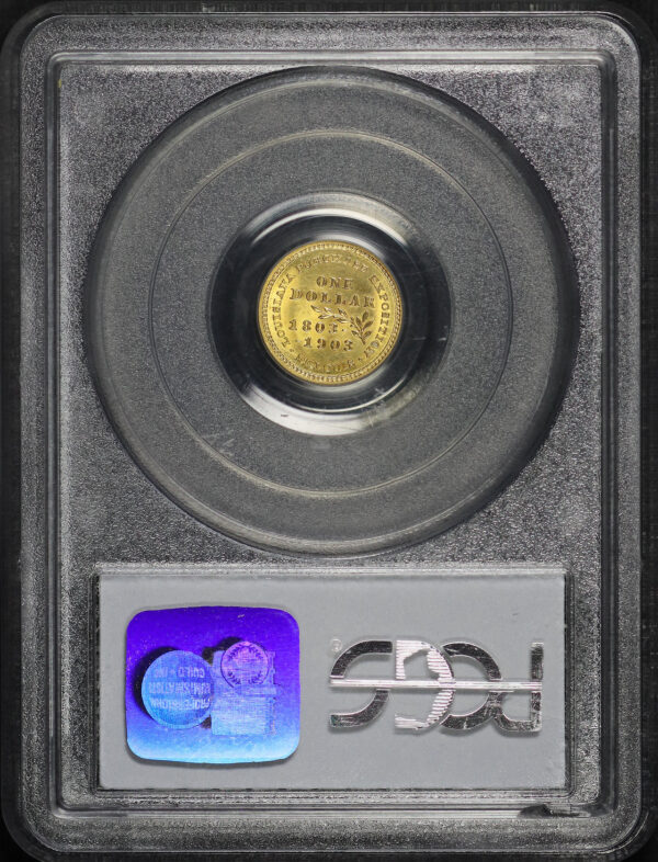 Reverse of this 1903 G$1 LA Purch-Jefferson Gold Commemorative PCGS MS-64