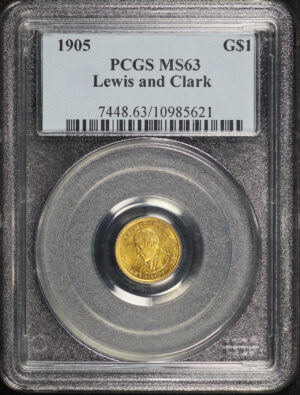 Obverse of this 1905 G$1 Lewis and Clark Gold Commemorative PCGS MS-63