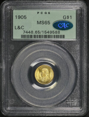 Obverse of this 1905 G$1 Lewis and Clark Gold Commemorative PCGS MS-65 CAC