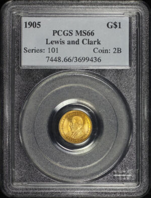 Obverse of this 1905 G$1 Lewis and Clark Gold Commemorative PCGS MS-66
