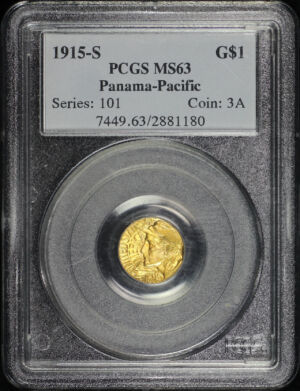 Obverse of this 1915-S G$1 Panama-Pacific Gold Commemorative PCGS MS-63