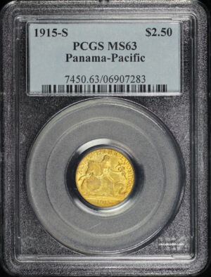 Obverse of this 1915-S $2.50 Panama-Pacific Gold Commemorative PCGS MS-63
