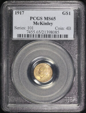 Obverse of this 1917 G$1 McKinley Gold Commemorative PCGS MS-65