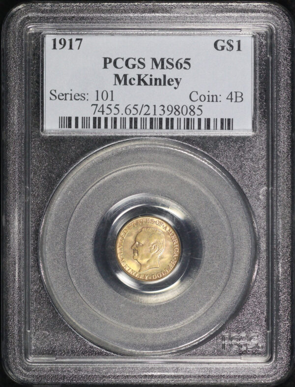 Obverse of this 1917 G$1 McKinley Gold Commemorative PCGS MS-65