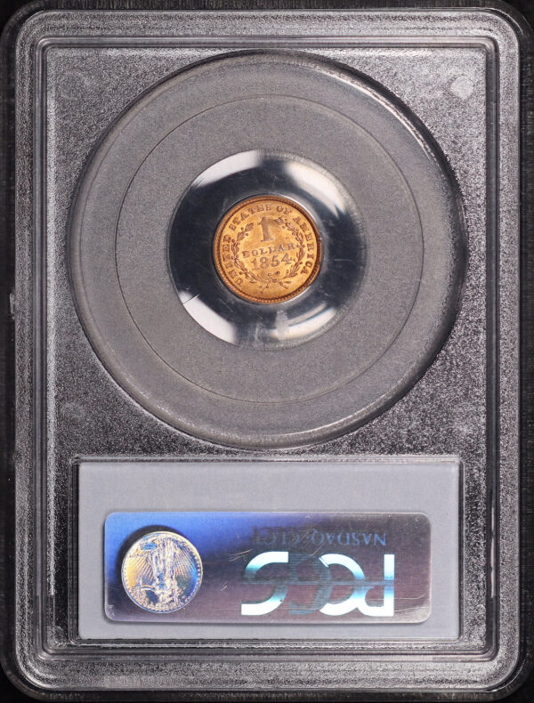 Reverse of this 1854 Type 1 Gold Dollar PCGS MS-64