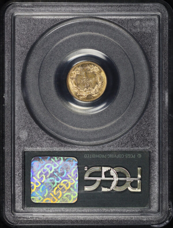Reverse of this 1868 Gold Dollar Type 3 PCGS MS-62 Old Green Holder