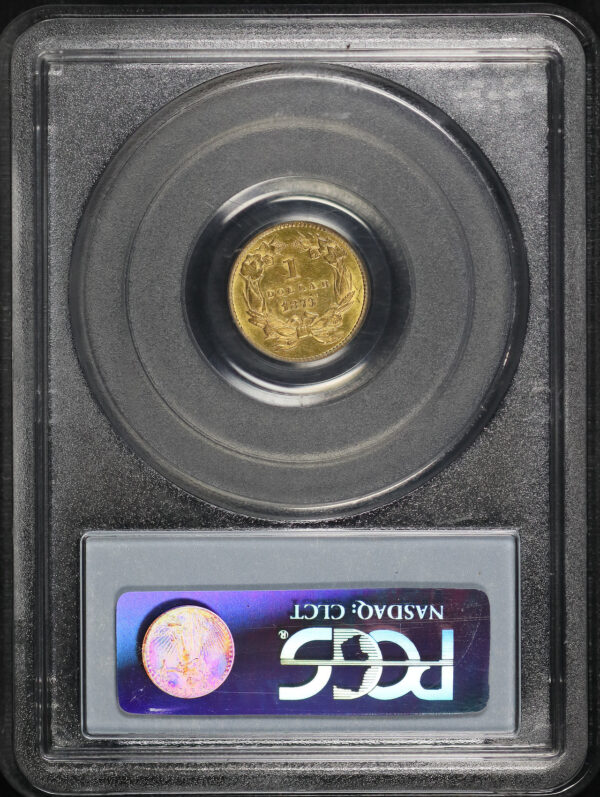 Reverse of this 1873 Gold Dollar Type 3 Open 3 PCGS AU-55