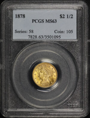 Obverse of this 1878 Liberty Head $2.5 PCGS MS-63