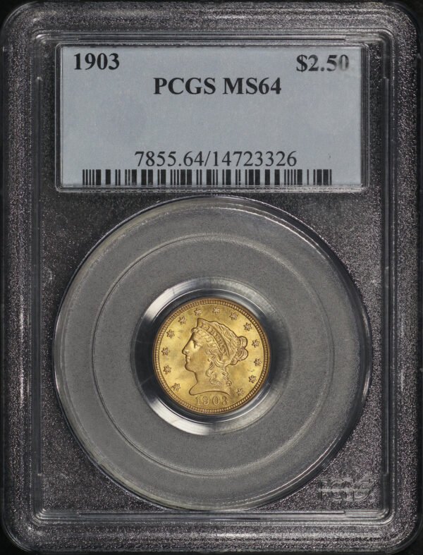 Obverse of this 1903 Liberty Head $2.5 PCGS MS-64 CAC