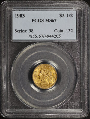 Obverse of this 1903 Liberty Head $2.5 PCGS MS-67