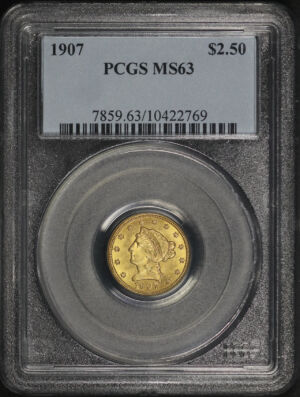 Obverse of this 1907 Liberty Head $2.5 PCGS MS-63