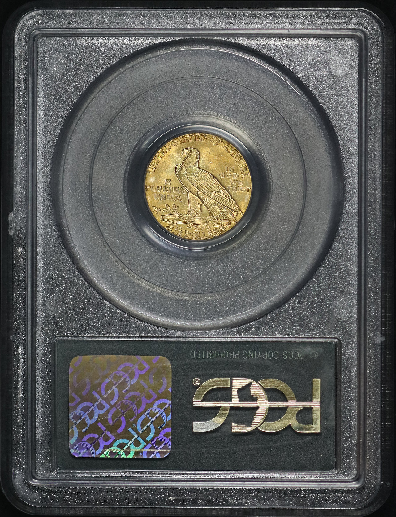 Reverse of this 1911 Indian $2.5 PCGS MS-65 Old Green Holder