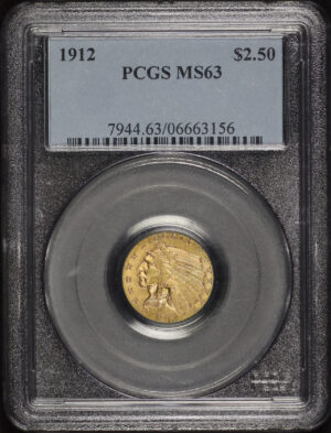 Obverse of this 1912 Indian $2.5 PCGS MS-63